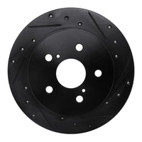 R1 Concepts R1 2015-2025 Lexus ES250 Rear Right Drilled & Slotted Black Brake Rotor