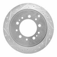 R1 Concepts R1 17-21 Toyota Land Cruiser Rear Left Drilled & Slotted Silver Brake Rotor
