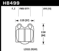 Hawk Performance Hawk 05-10 Lexus SC430 4.3L HPS 5.0 Rear Brake Pads