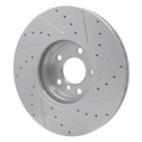 R1 Concepts R1 07-18 BMW X5 Front Left Drilled & Slotted Silver Brake Rotor