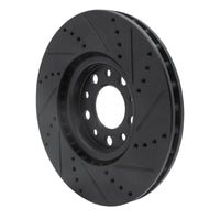 R1 Concepts R1 2013-2023 Chrysler 200 Front Left Drilled & Slotted Black Brake Rotor