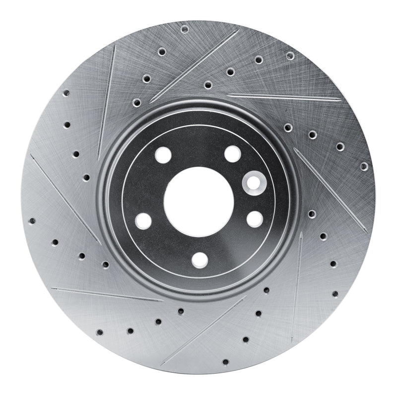 R1 Concepts R1 16-24 Jaguar XF Front Left Drilled & Slotted Silver Brake Rotor