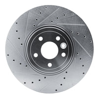 R1 Concepts R1 16-24 Jaguar XF Front Left Drilled & Slotted Silver Brake Rotor