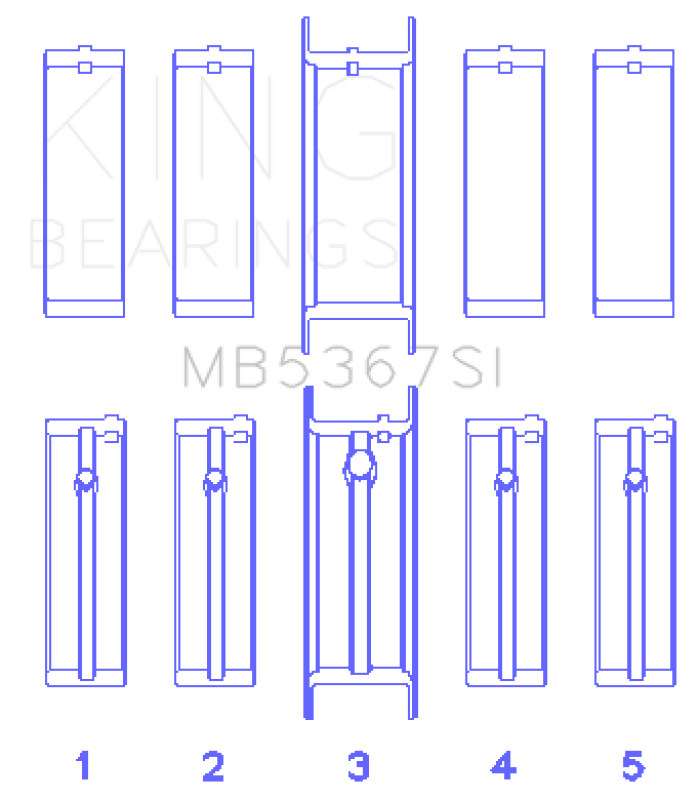 King Engine Bearings GMC 2.4L (146cu) I4 Ecotec Main Bearing Set - (Size 1.0 Oversized)