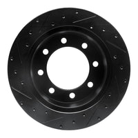 R1 Concepts R1 99-07 Ford E-150 Econoline Rear Right Drilled & Slotted Black Brake Rotor