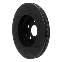 R1 Concepts R1 94-99 Toyota Celica Front Left Drilled & Slotted Black Brake Rotor