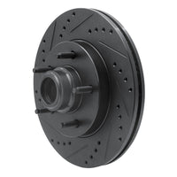 R1 Concepts R1 97-99 Ford F-150 RWD Front Left Drilled & Slotted Black Brake Rotor