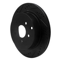 R1 Concepts R1 2003-2024 Infiniti M37 Rear Left Drilled & Slotted Black Brake Rotor
