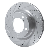 R1 Concepts R1 17-21 Toyota Land Cruiser Front Left Drilled & Slotted Silver Brake Rotor