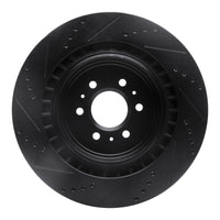 R1 Concepts R1 04-11 Cadillac CTS Rear Right Drilled & Slotted Black Brake Rotor