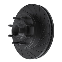 R1 Concepts R1 08-25 Ford E-250 Front Right Drilled & Slotted Black Brake Rotor