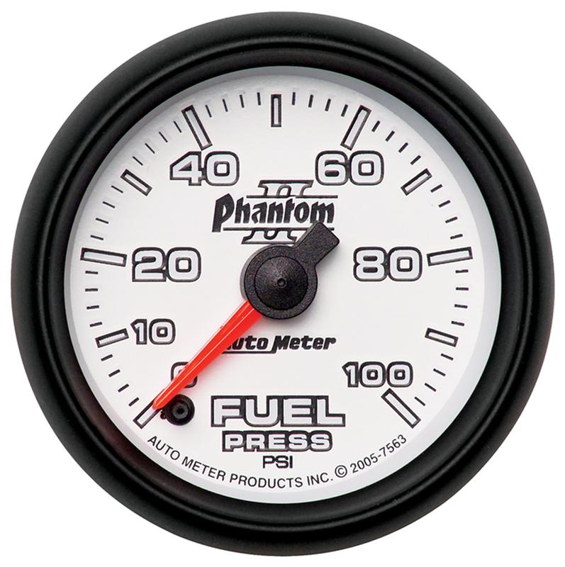 AutoMeter Gauge Fuel Press 2-5/8in. 100PSI Stepper Motor W/ Peak & Warn Phantom II