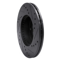 R1 Concepts R1 99-07 Suzuki Aerio Front Left Drilled & Slotted Black Brake Rotor