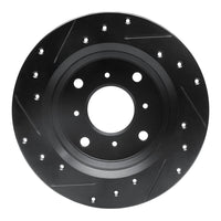 R1 Concepts R1 86-96 Acura Legend Rear Right Drilled & Slotted Black Brake Rotor