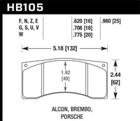 Hawk Performance Hawk Brembo/Alcon DTC-60 Race Brake Pad Sets
