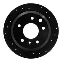 R1 Concepts R1 86-89 Jaguar XJ12 Rear Right Drilled & Slotted Black Brake Rotor