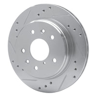 R1 Concepts R1 86-91 Mazda RX-7 Rear Left Drilled & Slotted Silver Brake Rotor