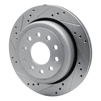 R1 Concepts R1 03-11 Lincoln Town Car Rear Left Drilled & Slotted Silver Brake Rotor
