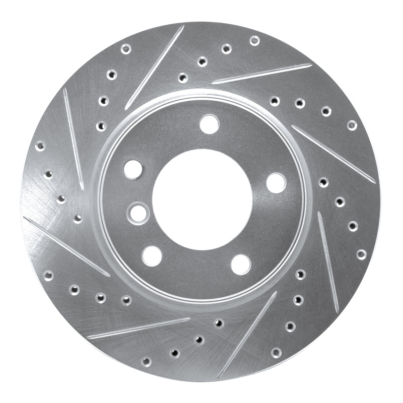 R1 Concepts R1 04-10 BMW 525I (USA/Canada) Front Left Drilled & Slotted Silver Brake Rotor