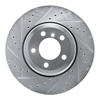 R1 Concepts R1 02-05 BMW 760LI Rear Left Drilled & Slotted Silver Brake Rotor