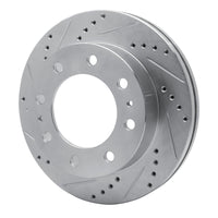 R1 Concepts R1 06-10 Ford F-350 Super Duty 2WD Front Left Drilled & Slotted Silver Brake Rotor
