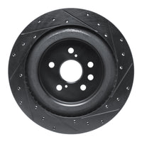 R1 Concepts R1 2020-2025 Lexus RX350 Rear Left Drilled & Slotted Black Brake Rotor