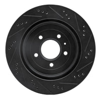 R1 Concepts R1 05-11 Cadillac STS Rear Left Drilled & Slotted Black Brake Rotor