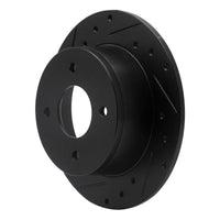 R1 Concepts R1 79-81 Nissan 200SX Rear Left Drilled & Slotted Black Brake Rotor