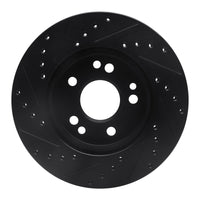 R1 Concepts R1 84-95 Mercedes-Benz 260E Front Right Drilled & Slotted Black Brake Rotor