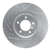 R1 Concepts R1 01-08 BMW 330CI Front Right Drilled & Slotted Silver Brake Rotor