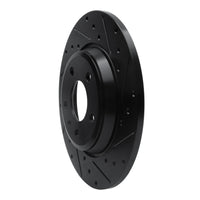 R1 Concepts R1 09-25 Audi A4 Rear Right Drilled & Slotted Black Brake Rotor