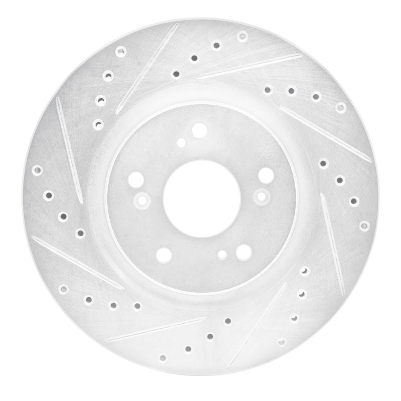 R1 Concepts R1 97-05 Acura NSX Rear Left Drilled & Slotted Silver Brake Rotor