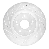 R1 Concepts R1 97-05 Acura NSX Rear Left Drilled & Slotted Silver Brake Rotor