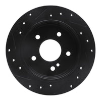 R1 Concepts R1 94-98 Mercedes-Benz C220 Rear Right Drilled & Slotted Black Brake Rotor