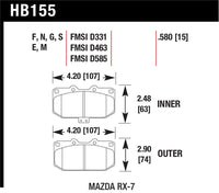 Hawk Performance Hawk 86-95 Mazda RX-7 DTC-60 Race Front Brake Pads