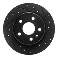 R1 Concepts R1 16-23 Chevrolet Cruze Rear Right Drilled & Slotted Black Brake Rotor