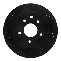 R1 Concepts R1 02-06 Infiniti M45 Rear Left Drilled & Slotted Black Brake Rotor