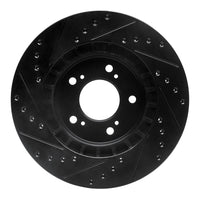 R1 Concepts R1 97-05 Acura NSX Front Right Drilled & Slotted Black Brake Rotor