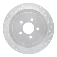 R1 Concepts R1 03-11 Lincoln Town Car Rear Right Drilled & Slotted Silver Brake Rotor