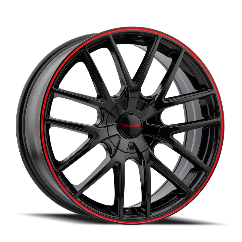 Touren 3260 TR60 18x8 / 5x108/114.3 BP / 40mm Offset / 72.62mm Hub Gloss Black w/ Red Ring Wheel