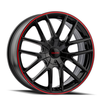 Touren 3260 TR60 17x7.5 / 5x112/120 BP / 42mm Offset / 72.62mm Hub Gloss Black w/ Red Ring Wheel