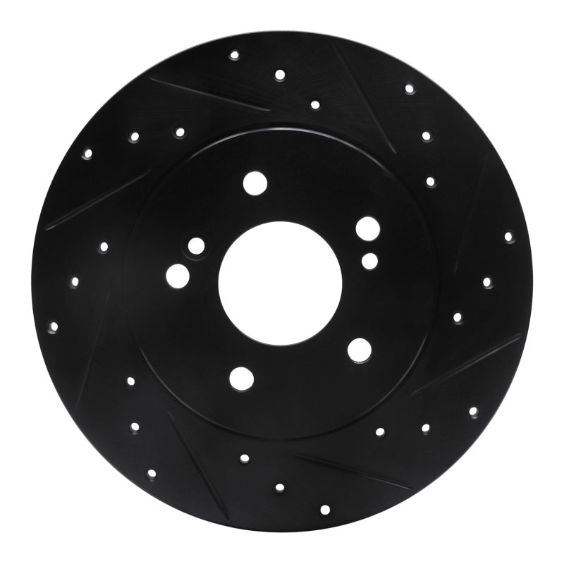 R1 Concepts R1 96-98 Mercedes-Benz SL320 Rear Right Drilled & Slotted Black Brake Rotor