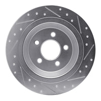 R1 Concepts R1 15-23 Ford Mustang Rear Left Drilled & Slotted Silver Brake Rotor