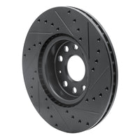 R1 Concepts R1 2005-2025 Audi A3 Sportback E-Tron Front Left Drilled & Slotted Black Brake Rotor