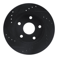 R1 Concepts R1 91-94 Toyota Previa Front Right Drilled & Slotted Black Brake Rotor
