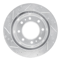 R1 Concepts R1 11-25 Chevrolet Suburban 3500 HD Rear Right Drilled & Slotted Silver Brake Rotor