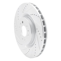 R1 Concepts R1 04-11 Cadillac STS Front Left Drilled & Slotted Silver Brake Rotor