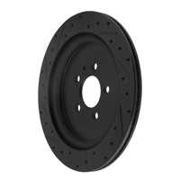 R1 Concepts R1 13-14 Ford Mustang Rear Right Drilled & Slotted Black Brake Rotor