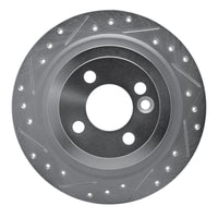 R1 Concepts R1 09-14 Mini Cooper Clubman Rear Left Drilled & Slotted Silver Brake Rotor
