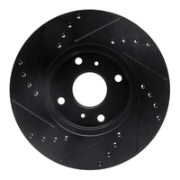 R1 Concepts R1 98-99 Acura CL Front Right Drilled & Slotted Black Brake Rotor